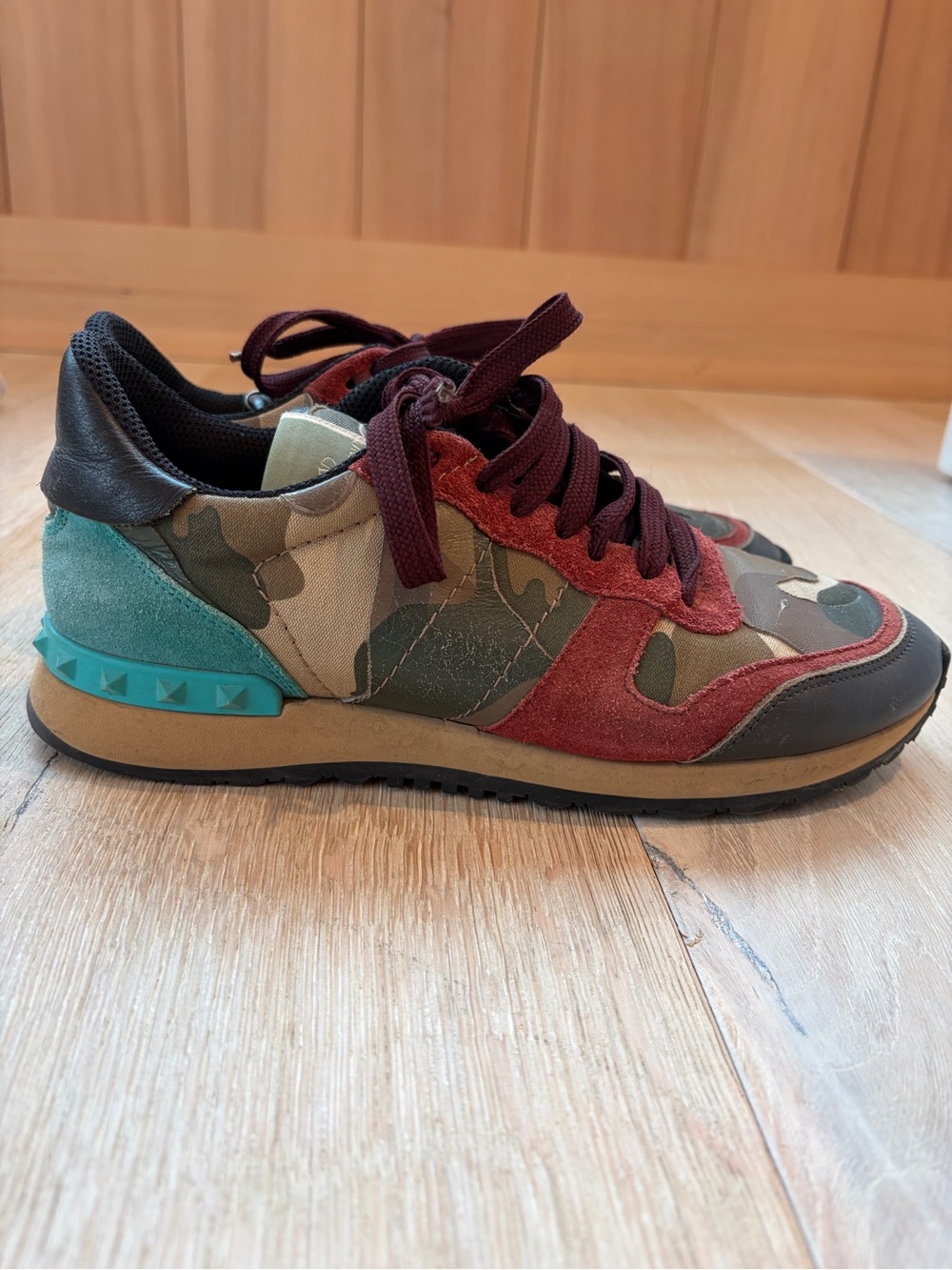 Valentino Garavani Camouflage Rockrunner Sneakers- Mulitcolor
